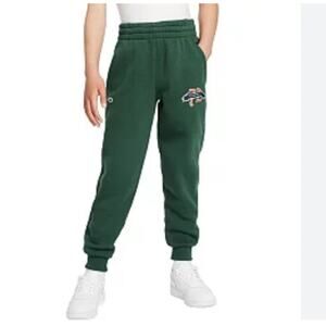 Kids Large Nike Swoosh High Club Fleece Joggers Sweatpants Green
